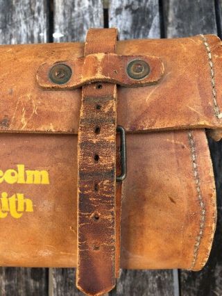 VINTAGE LEATHER MALCOLM SMITH TOOL BAG for HUSQVARNA MOTORCYCLE 3
