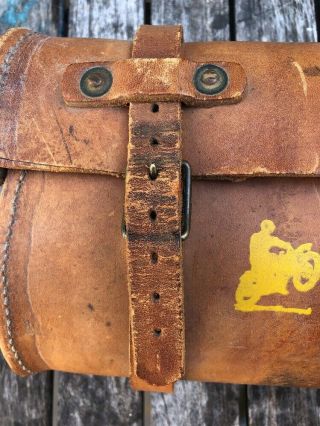 VINTAGE LEATHER MALCOLM SMITH TOOL BAG for HUSQVARNA MOTORCYCLE 4