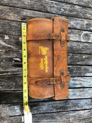 VINTAGE LEATHER MALCOLM SMITH TOOL BAG for HUSQVARNA MOTORCYCLE 7