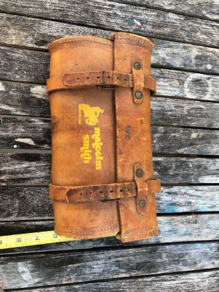VINTAGE LEATHER MALCOLM SMITH TOOL BAG for HUSQVARNA MOTORCYCLE 8