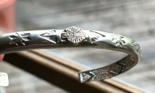 Vintage Harley Davidson Sterling Silver Cuff Bracelet