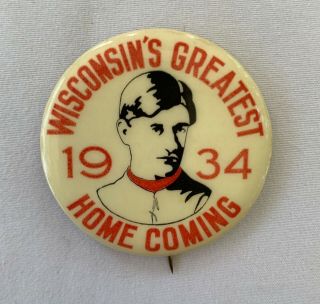 1934 Wisconsin Badgers Homecoming Vintage College Football Pin,  Pat O 