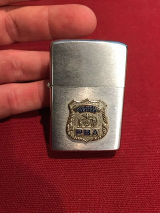 Vintage 1977 Nypd Zippo York Police Dept Badge Advertising Lighter Unfired