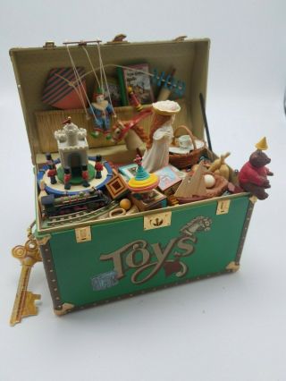 Vintage Enesco Animated Music Box - Treasure Chest Of Toys