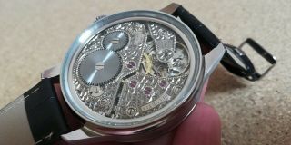 Vintage wristwatch for men ' s HELVETIA Swiss ETA Engraved movement ArtDeco 8