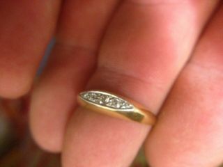 Antique 18ct Gold And Diamond Ring Worn And Thinned Back 2.  3 Grams