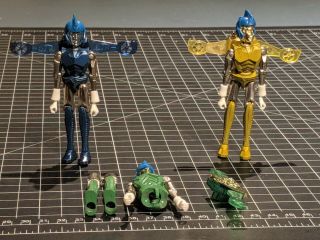Vintage 1976 Mego Micronauts Space Glider Series 1 Set Of 3 Blue,  Green,  Gold