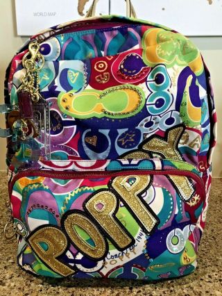 Coach Poppy Pop C Multi Limited Edition Collectible Backpack Rare 15324