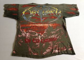 OBITUARY.  allover print VINTAGE Metal Shirt 1992 Bolt Thrower Carcass 3