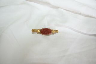 Victorian Goldstone nanny pin brooch 2