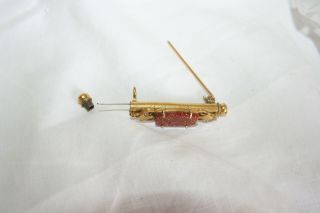 Victorian Goldstone nanny pin brooch 4