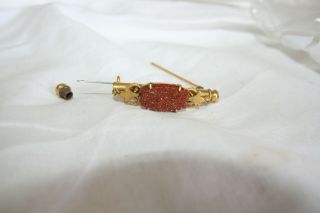 Victorian Goldstone nanny pin brooch 5
