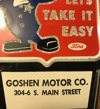 Vintage Ford Goshen Motor Co License Plate Topper 4