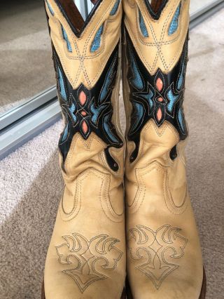 Iconic Miss Capezio Butterfly Boots Size 8M Vintage Western Cowboy Boots 3