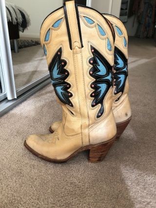 Iconic Miss Capezio Butterfly Boots Size 8M Vintage Western Cowboy Boots 4