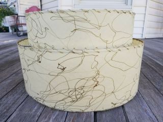 Vintage Mcm 2 Tier Gold Swirl Fiberglass Floor Table Lamp Shade Part