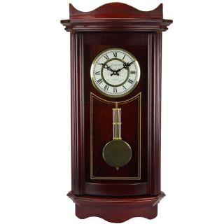 Bedford Grandfather Weathered Cherry Wood 25 " Wall Pendulum Clock 4 Chimes