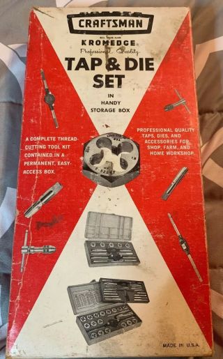 Vintage Craftsman Kromedge Tap & Die Set No.  52091 - Made in U.  S.  A.  - Box 3