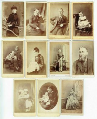 Old Cdv Photos Studio Portraits Durham Thos.  Heviside Etc Vintage 1860s - 70s