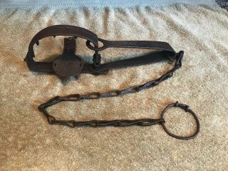 Vintage Newhouse 2 1/2 Small Pan Long Spring Trap Trapping Victor Sargent