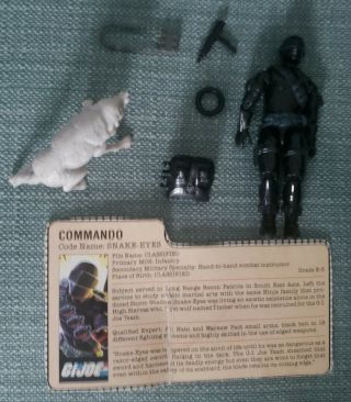 Gi Joe Vintage 1985 Snake Eyes With Timber Near Complete With File Card