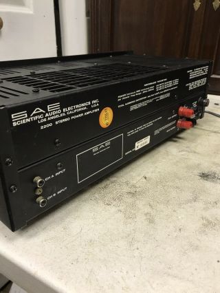 vintage SAE 2200 Solid Stata Stereo Power Amplifier 7