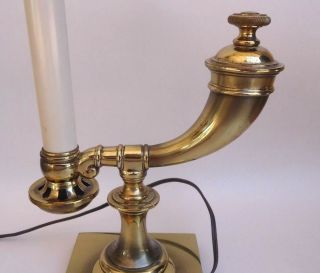 Vintage Stiffel Brass Powder Horn Desk Lamp Candlestick Light 14 