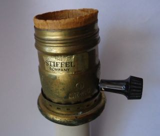 Vintage Stiffel Brass Powder Horn Desk Lamp Candlestick Light 14 