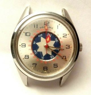 Vintage Pastime Revue Thommen Landmark Msr Compass Watch 17j