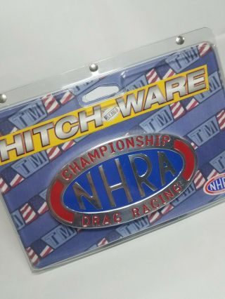 Vintage Nhra Logo Aluminum Receiver Hitch Cover Blue/red Inside Package