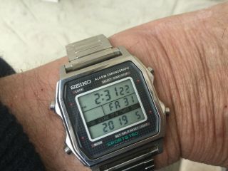 Vintage Seiko Alarm Chronograph LCD Mans Watch Minty 2