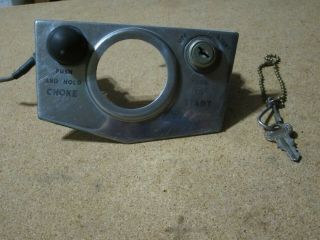 Vintage Johnson Electric Start Choke Dash Ignition Switch Control Plate Plaque