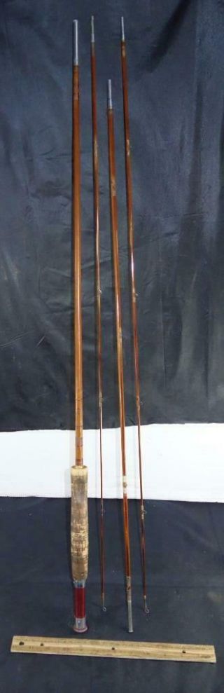 Vintage South Bend Hch Or C Bamboo Fly Fishing Rod 47 - 9 Fish Gear 4pc