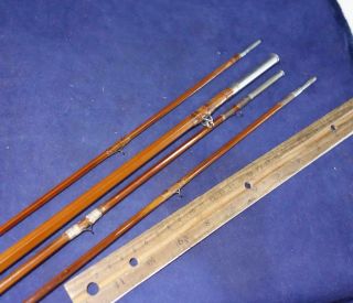 Vintage South Bend HCH Or C Bamboo Fly Fishing Rod 47 - 9 Fish Gear 4pc 2