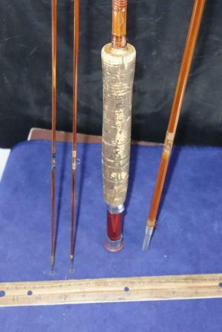 Vintage South Bend HCH Or C Bamboo Fly Fishing Rod 47 - 9 Fish Gear 4pc 3
