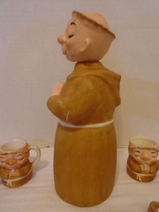 Vintage 1960 ' s LEFTON China 5 Piece Monk Decanter Sake Set 991 3