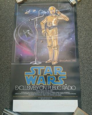 Star Wars Npr Vintage Poster 1981 Rare C3po George Lucas L@@k Wow