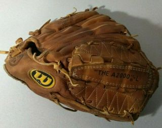 Vintage Wilson Baseball Glove - Model " The A2000 " - L - Dual Hinge - Rht - Usa