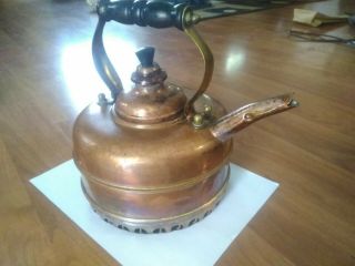 Vintage Simplex Patent Solid Copper Tea Kettle Whistling Made In England,  Number
