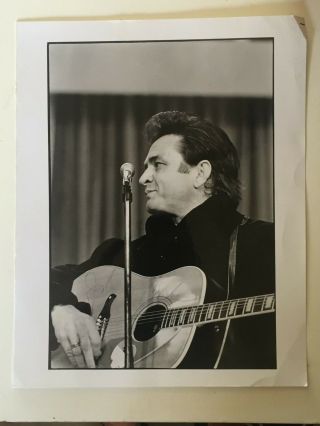 Vintage Johnny Cash Country Singer Photograph Signed Autograph 8x10 Blk