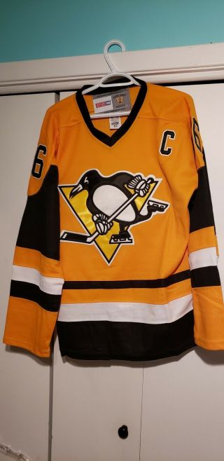 Mario Lemieux Pittsburgh Penguins Vintage Hockey Jersey Size 52
