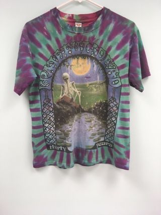 Vintage Grateful Dead 30 Years Tie Dye Concert Tour T - Shirt - Men 