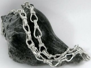 Vintage Sterling Silver 925 Taxco Mexico Solid Keyhole Link Necklace