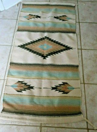 Vintage Native American Indian Navajo Wool Rug Handmade/woven 59 " X 29 " Guc