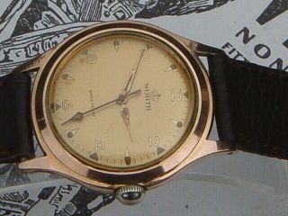 Worth vintage H/W Swiss mens 50s 1960s watch Rose Gold plated quality movement 5