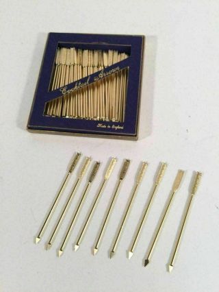 Cocktail Arrows Vintage Hor D ' oeuvres Skewer Gold Tone Appetizer Made In England 6