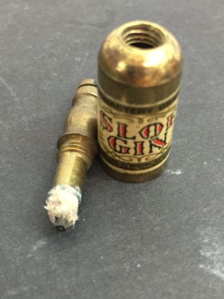 2 Miniature Vintage Pocket Striker Lighters Sloe Gin Bottle & Germany Spark Plug 6