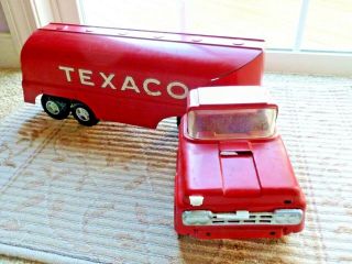Texaco Buddy L Pressed Steel Toy Tanker Truck 24 " Red Vintage Gas Oil