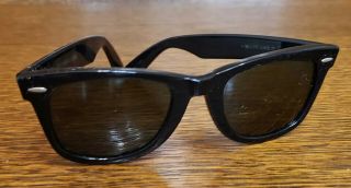 B&l Ray Ban Wayfarer 5022 L2008 Vyas Vtg Sunglasses Black Frame Made In U.  S.  A.