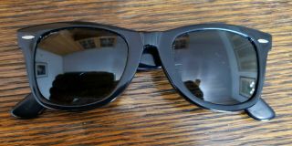 B&L Ray Ban Wayfarer 5022 L2008 VYAS Vtg Sunglasses Black Frame Made In U.  S.  A. 5